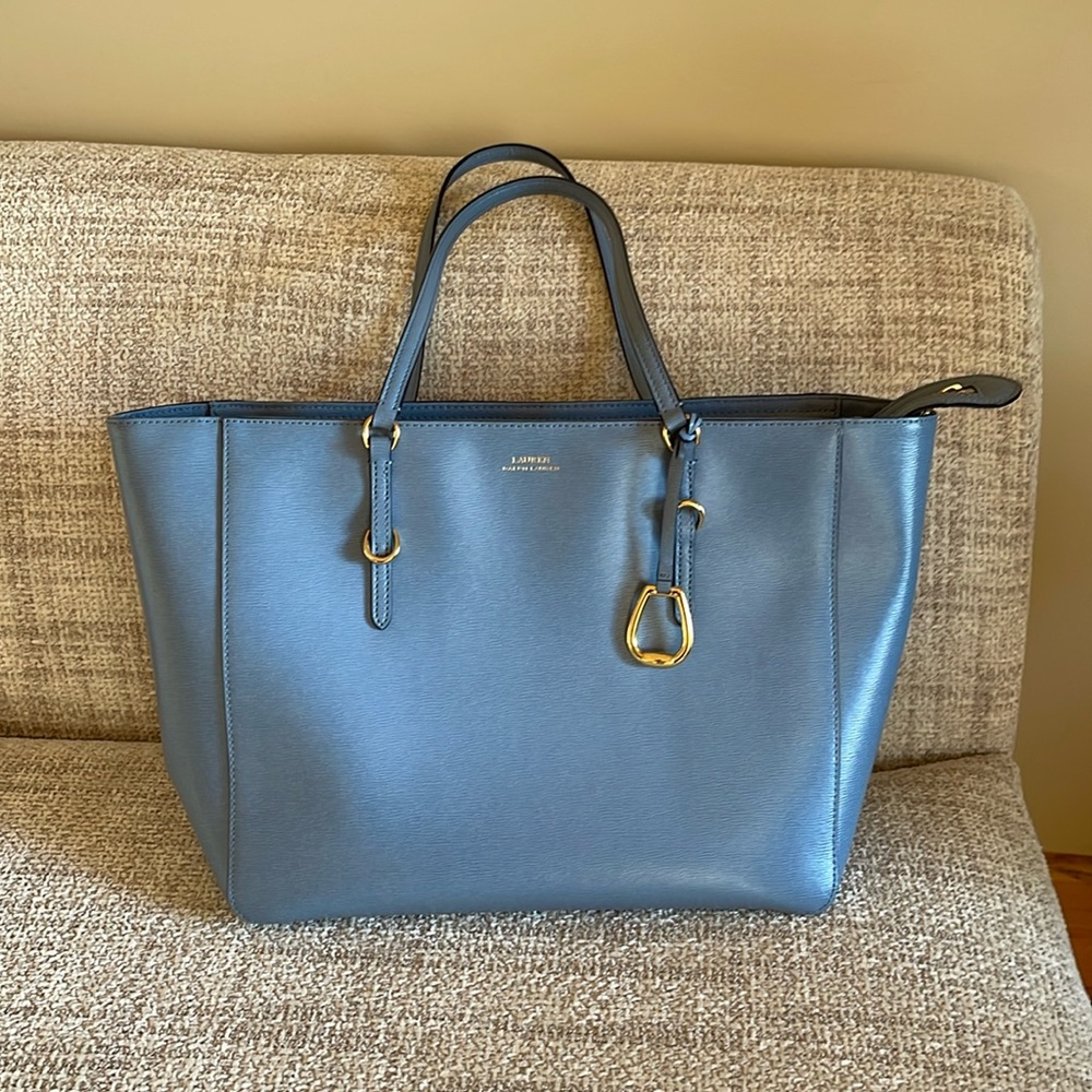Ralph Lauren blue leather classic tote